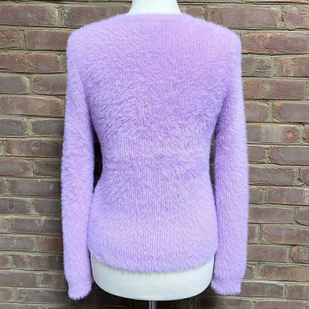 Kate Spade New York Lilac Spritz Fuzzy Knit Sweater NWOT Size Small